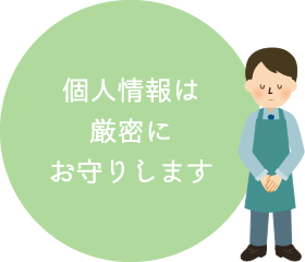 個人情報は厳密にお守りします